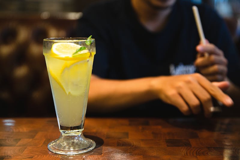 Iced tea drink at Wing Snob restaurant